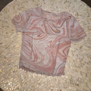 Urban Outfitters Pink Swirl Short Sleeve Tee